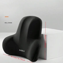 1 cadeira de escritório ergonômica com apoio lombar, encosto de espuma viscoelástica, capa externa de fibra de poliéster macia, design confortável e antiestresse, adequada para uso doméstico, no escritório e no carro, lavável à mão, material escolar, volta às aulas