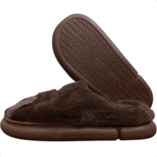 Lucky Cat Slippers Women's Bedroom Slippers PU25-81 - 鏽棕色 - 查看 4