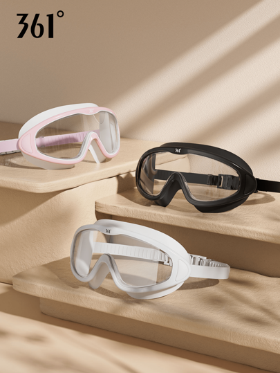 361degree Lunettes de natation 361°, vision claire, champ de vision élargi pour une natation confortable, sangle en silicone douce et confortable, anti-dérapante, anti-buée, étanche, accessoires de plage, accessoires de piscine