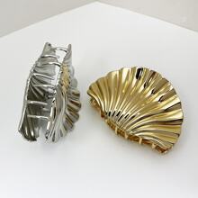1pc Gold Metal Shell Barrette Hair Clip, Fashion Hair Accessory For Women And Girls Summer Hair Claws Claw Clips Hair Clips Hair Jaw Clip Hair Clamps Hair Clutch Hair Catcher Clip