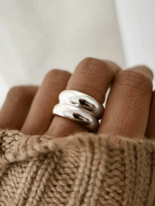 1pc Fashionable Stainless Steel Minimalist Ring, Daily Accessories And Party Decoration, Chunky Jewelry Gift For Friends