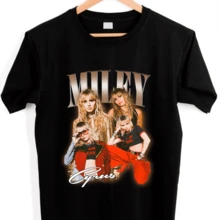 ADULT/CHILDREN'S T-SHIRT MILEY CYRUS UNISEX COTTON SHIRT - Black - View 1