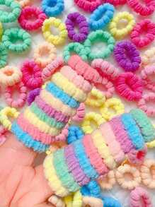 500pcs Girls Colorful Hair Ties, Hair Bands, Hair Accessories Set, Suitable For Daily Wear, Festival Gifts (Random Color)