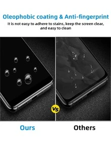 3 件钢化玻璃屏幕保护膜，防窥视，兼容 Infinix 和其他手机型号，防刮，易于安装，隐私保护礼物，生日、家人、朋友手机屏幕保护膜，手机配件防水防震防摔防摔防指纹全覆盖 - 黑色 - 查看 3