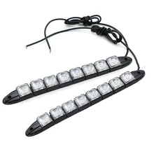 2 件装通用汽车 LED DRL 日间行车灯 6SMD 柔性白色和冰蓝色防水驾驶雾灯 12V