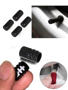4pcs Car Tire Valve Caps Aluminum Alloy Car Wheel Tire Valve Caps Dustproof Car Motorcycle Truck Bike Compatible With USA AIR Valve Caps - Multicolor - View 2