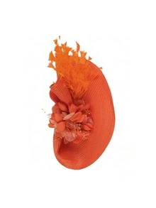 1pc Women Fascinator Feather Flower Hair Clip Headband Straw Hat Bridal Headband Derby Hat Cocktail Tea Party Prom Hair Accessories Mini Hats Tiny Hats Mini Top Hat Mini Cap, School Stuff, Gifts, Wedding