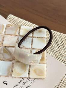 9件套女士时尚亚克力纯色几何拱形发圈，马尾辫发绳，橡皮筋，优雅发带，发饰，适合日常佩戴，节日礼物头饰