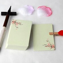 20张/套圆角空白DIY绘画卡、厚纸板贺卡、花卉图案卡、白卡纸礼品卡、手写祝福卡 - 彩色 - 查看 10