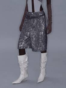 女士加长腰带孔眼朋克风格百搭适合Y2K时尚镂空腰带细腰带柔性腰带索环孔眼腰带 - 彩色 - 查看 7