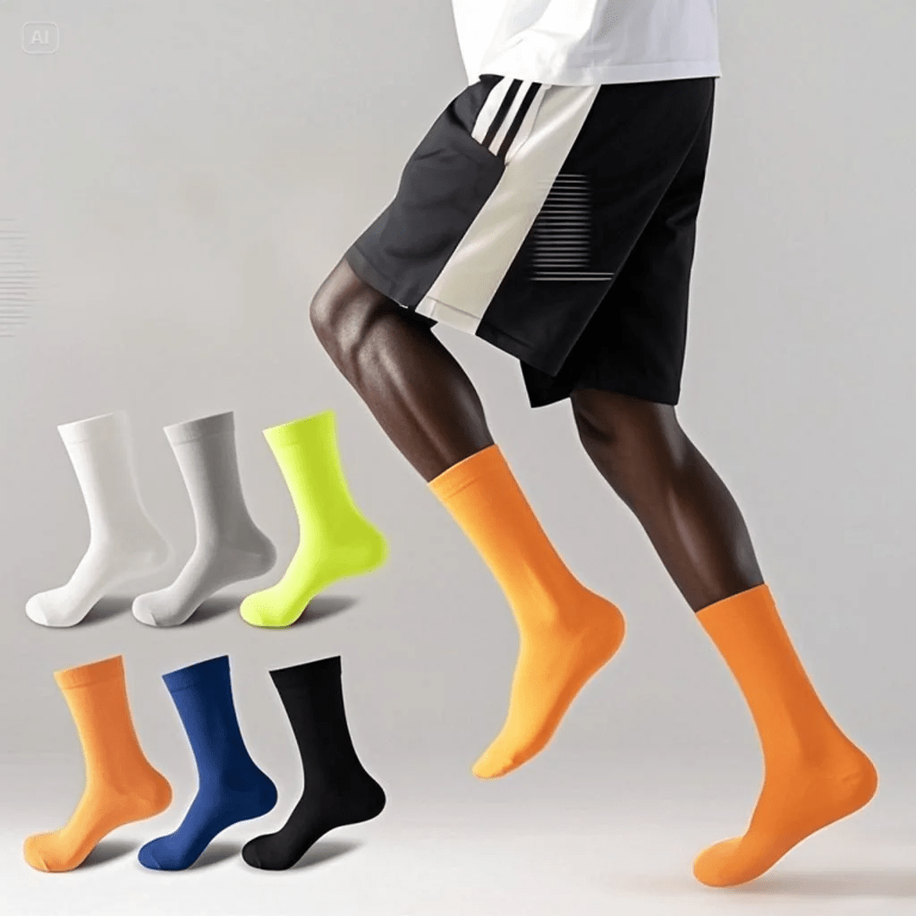 3/4 Pairs Professional Breathable Odor Control Quick-Dry Cycling Socks, Suitable For Daily Outdoor Sports