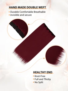 1 pieza Extensiones de cabello sintéticas resistentes al calor de 24 pulgadas y 40 pulgadas en una sola pieza, color marrón óxido, burdeos, rubio, multicolor, extra largas y rectas con 5 clips, extensiones de cola de caballo resistentes al calor de fibra adecuadas para mujeres y niñas para diversas ocasiones, incluyendo festivales de música, fiestas, cosplay, vacaciones y todas las estaciones