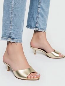 Slide Sandals - Gold - View 2
