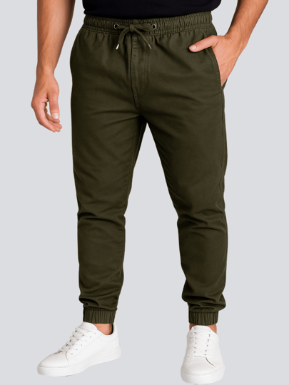 Calça Jogger Masculina Sarja Jeans Colorido Com Punho Elastico