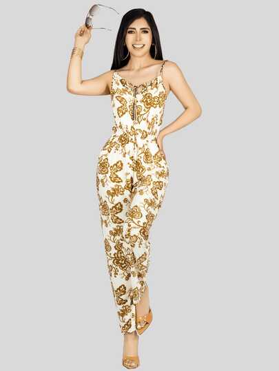 Enterizo Largo Mujer Palazzo Casual Jumpsuit Juvenil Jumper