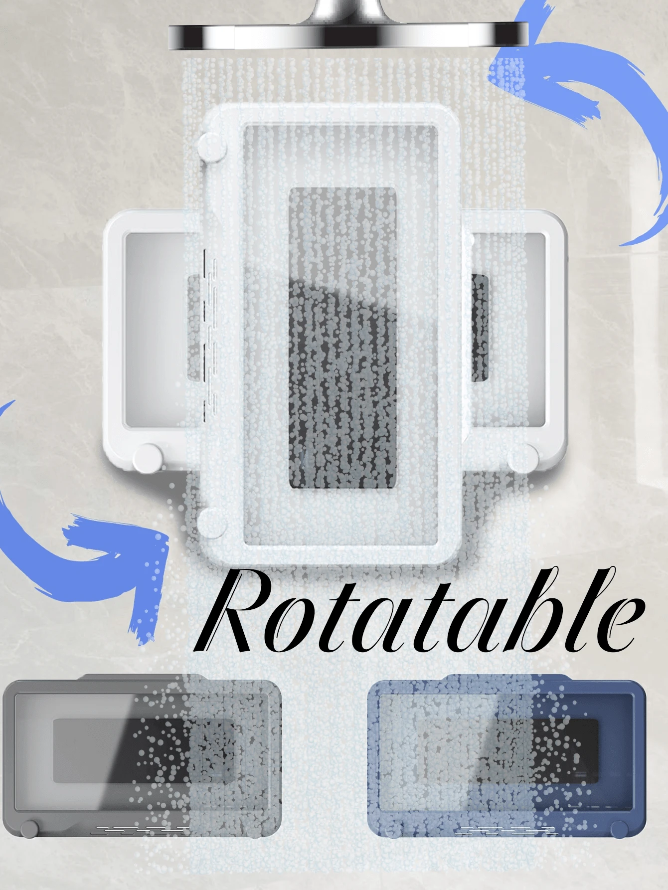Soporte para teléfono resistente al agua con ventosa giratoria a 360°, sensibilidad táctil y estabilidad mejoradas, perfecto para transmisión en streaming, películas y música. Ideal para usar en el baño y la cocina. Compatible con iPhone y teléfonos Android. Regalo para cumpleaños, familia y amigos. Soporte para teléfono para baño y cocina en verano.