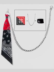 1条时尚百搭腰果花印花围巾，嘻哈街舞风格头巾 - 彩色 - 查看 9