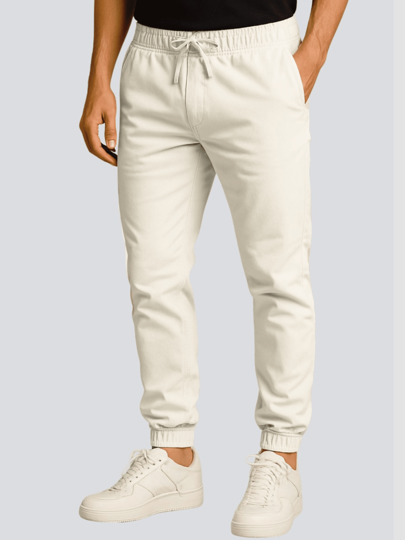 Calça Jogger Masculina Sarja Jeans Colorido Com Punho Elastico