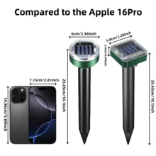 Solar Powered Ultrasonic Pest Repeller, Mosquito & Rodent Repelling Device With 600mAh Battery & Solar Panel - High Quality Yard Protection Against Moles, Gophers And Voles, Effective For 7-14 Days Of Continuous Use - Easy Installation, Durable Design, Suitable Outdoor Anti-Rodent Tool For Garden And Lawn - Multicolor - View 10