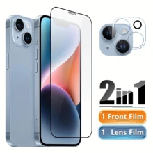 2Pcs Compatible With IPhone Screen Protector And Lens Protector Gift For Birthday, Family, Friends Tempered Glass, Phone Accessories - Clear - View 3