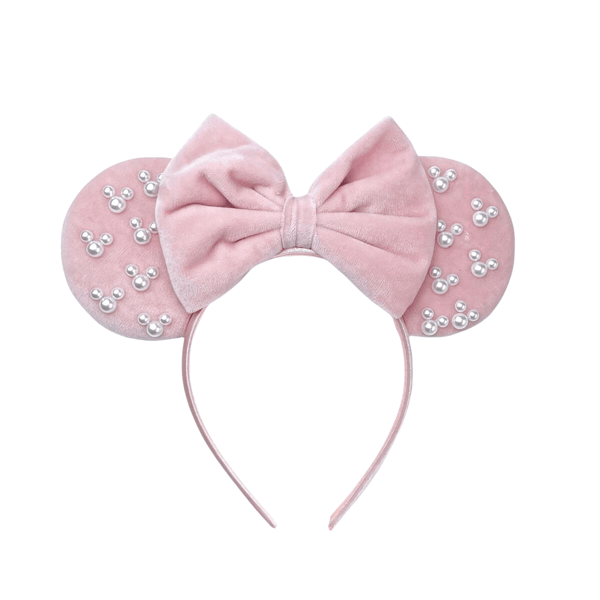 Disney 1 pieza Diadema con orejas grandes y efecto brillante de perlas falsas, accesorio decorativo para el cabello para mujeres y niñas, disfraz de fiesta, regalo de cumpleaños, tocado para fiestas