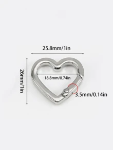 金属心形弹簧扣，多种颜色可选，心形环可打开手提包皮带扣连接器，包袋弹簧扣，服装配件，户外露营和徒步旅行配件，DIY包袋配件，手机壳吊坠，汽车钥匙连接扣，DIY吊坠开口环，包袋肩带连接扣，DIY吊坠