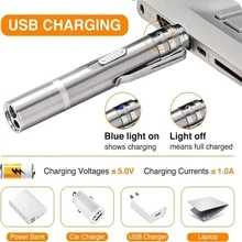 PETSIN 3-In-1 Cat Toys Laser Pen - Red Laser, UV Light, White Light 3 Modes, 5 Red Laser Chase Patterns, UV Wood's Lamp, LED White Flashlight, USB Rechargeable (60mAh), Stainless Steel Material, Pet Training & Interactive Toys