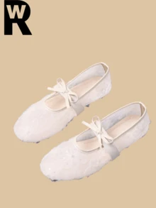 2025 Spring New French Retro Shallow Mary Jane Ballet Flats For Women - Beige - View 1