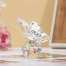 Mariposa de cristal, pequeño animal, decoración del hogar, accesorio de escritorio, conjunto compuesto por mariposa de cristal blanco y prisma de captura de luna/sol