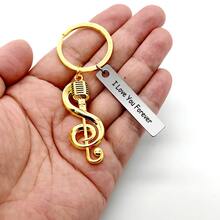 Llavero personalizado con nota musical, llavero personalizado de micrófono, regalo para cantante, regalo para amantes de la música, accesorio de graduación, regalos de Navidad para mujeres y hombres - Multicolor - Ver 5