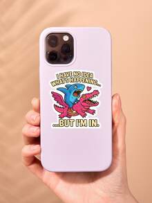 Pegatina con diseño de tiburón del meme "Italian Brainrot - I'm In", pegatina de meme divertida, pegatina de vinilo para botellas de agua, Kindle, teléfonos, libros - Multicolor - Ver 3