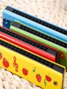 16-Hole Double Row Harmonica, Metal Painted, Steel Construction, Musical Instrument Toy Gift For Christmas, New Year, Students