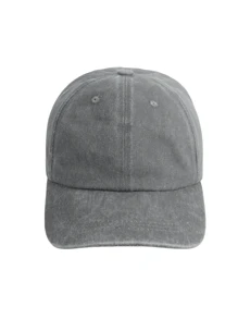 1pc Women's Solid Color Distressed Washed Daily Wear Retro Baseball Cap