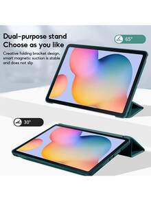Foldable Tablet Case Compatible With Samsung Galaxy Tab S9 Fe S8 S7 A9 + A7 Lite S6 Lite / Tab P11 Plus, Compatible With Huawei MatePad /Redmi Pad Se, Shockproof Protective Cover(Dark Green)