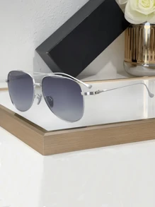 CHARMLIBRARY 2025 New Arrival Pure Titanium Fashion Glasses, Unisex Vintage Double Bridge Wide Face Fashion Punk Retro Fashion Glasses, Beach Resort Casual Eyewear, Decoration Glasses