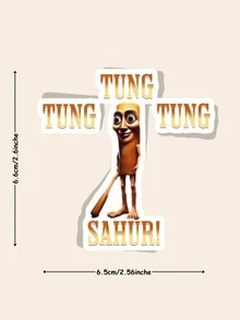 1pc Tung Tung Tung Sahur (Italian Brainrot) Sticker.Funny Sticker,Vinyl Sticker For Water Bottle Sticker,Kindle Sticker,Phone Sticker,Book Stickers - Multicolor - View 13