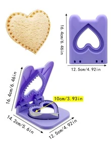 1 件不锈钢面包切片机、三明治切刀模具、吐司口袋面包工具、压花吐司切刀、红色方形、绿色圆形