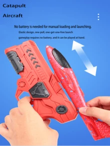 1 szt. Zabawki do wyrzutni samolotów, piankowy szybowiec z wyrzutnią dla chłopców i dziewcząt, 2 tryby lotu, samolot wyrzutni dla dzieci, zabawki do uprawiania sportów na świeżym powietrzu, prezenty dla chłopców i dziewcząt w wieku 4, 5, 6, 7, 8, 9, 10 i 12 lat