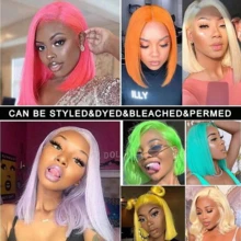 MECRY 8-36 英寸 4x4 5*5 13*4 13*6 骨直蕾丝前假发无胶假发人前发预剪蕾丝假发，可戴可戴渐变色蕾丝前假发人前发预拔婴儿头发漂白结处女前发，自然发际线，无胶，女性易于佩戴 #BUG 混合头发 - S613 - 查看 9