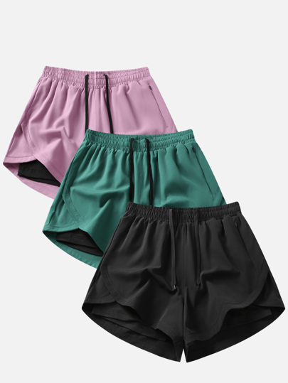 1 pezzo Pantaloncini da fitness 2 in 1 da donna - Pantaloncini da tennis e da corsa ad alta elasticità con doppio strato per yoga e abbigliamento sportivo