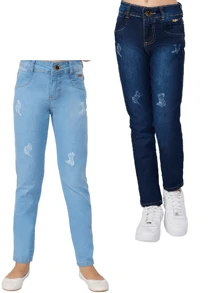Kit 2 calça Feminina Jeans  Infantil Juvenil Lancamento