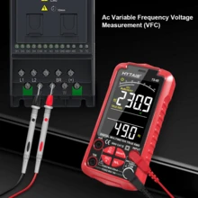 Multimètre intelligent HYTAIS TS-60, 6000 mesures, rechargeable Type-C, écran couleur, mesure de la tension et du courant continu et alternatif, VFC, résistance, capacité, température, Hz, détection de fil sous tension - Rouge - Voir 5
