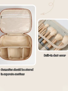 1个多功能PVC化妆包，夏季旅行化妆品收纳包，防水浴室收纳袋，可装护肤品、化妆刷、眼影盘、粉饼、乳液、口红、首饰，伴娘礼物、母亲节礼物、送给朋友和老师的礼物 - 彩色 - 查看 9