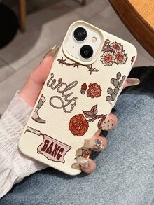 1pc Minimalist Cute Floral Graphic Design Waterproof Shockproof Anti-Slip Soft Phone Case Cover Compatible With Apple & Phones - Multicolor - View 2