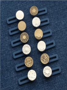 可调节牛仔腰部延长器 - 无缝可拆卸牛仔布纽扣扩展器，完美贴合，牛仔裤腰部延长器，可扩展纽扣弹性腰带延长器，无需工具，纽扣延长器，可调节腰带扣，伸缩腰带延长器，颜色随机，无需缝纫纽扣，易于使用，无弹性，延长长度 1.8 厘米，适合男士和女士，非常适合女性，母亲节礼物，颜色和款式随机 - 彩色 - 查看 14