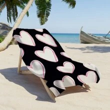 1 buc - Prosop de plajă cu imprimeu de inimă roz - Prosop de baie extra mare din microfibră și pătură de plajă fără nisip - Prosop moale cu uscare rapidă pentru piscină, yoga, călătorii - Cadou drăguț pentru ea/el, articole esențiale pentru plajă