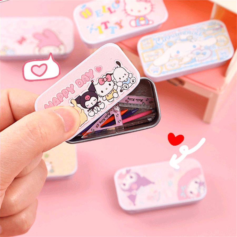 Sanrio [Authorization] Sanrio Cartoon Anime Mini Stationery Box Mini Simulation Small Items Miniature Learning Supplies Small People's Country Gadgets, Back To School Supplies, Student Supplies, Office Supplies,Back To School,School Supplies,Pencil Case,Pencil Pouch,School Bag