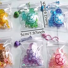 3 قطع سلاسل ترهيط سلحفاة صغيرة تضيء في الظلام، ألوان وأنماط عشوائية، قلادة حقيبة جميلة، تذكارات حفلة، هدية لعشاق السلاحف