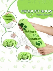 منشفة استحمام مخصصة للقطط والكلاب، قابلة للطباعة بالاسم، ماصة للرطوبة بشكل عالي، سريعة التجفيف، سهلة التنظيف، مناسبة للاستحمام، مسح البراثن، إلخ. هذه المنشفة السوبر من الألياف الدقيقة سريعة التجفيف مصممة خصيصًا للجراء، ماصة للرطوبة بشكل عالي، مناسبة للكلاب المتوسطة الحجم. مثالية للقطط والكلاب! هدية عيد الميلاد - متعدد الألوان - مشاهدة 5