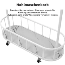 KLEIDERSTÄNDER STABIL SCHWERLAST KLEIDERSTÄNDER AUF ROLLEN KLEIDERWAGEN MOBILER - Gold - Übersicht 9